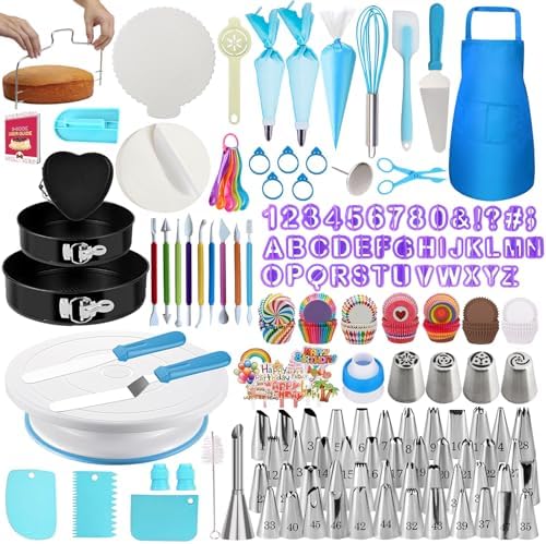 Makmeng 722pcs Cake Decorating Kit - Baking Supplies with Springform