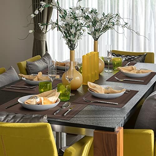 Winknowl Placemats Set of 4,Heat Resistant Woven Vinyl Washable PVC