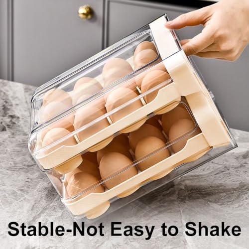 Koja 32-Egg Stackable Fridge Organizer 2-Drawer BPA-Free Storage