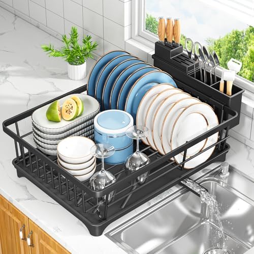 Kmiectse Dish Drying Rack with Utensil Holder