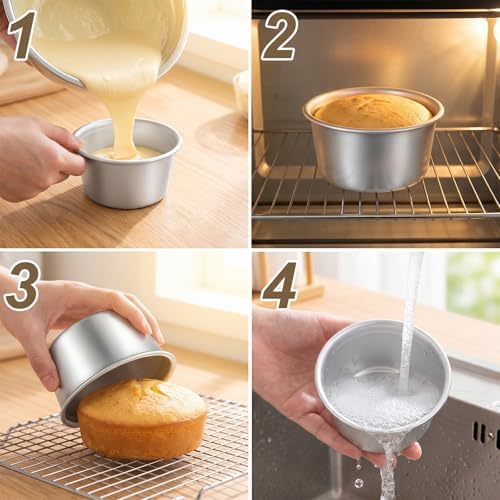 18 PCS 4 Inch Mini Round Cake Pans – Nonstick Aluminum Baking Molds