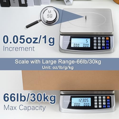Atogou 110lb Food Scale, Commercial Kitchen Scale with Price Computing