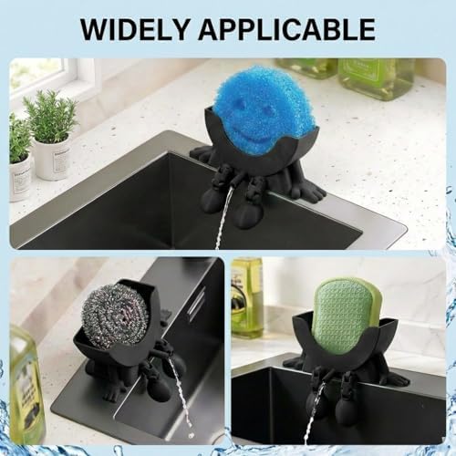 Creative Drainage Sponge Holder for Scrub Daddy, Black (1)