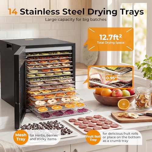 Homdox 14-Tray Stainless Steel Food Dehydrator