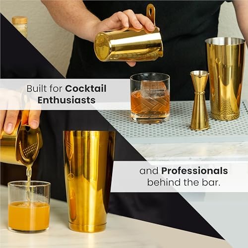 A Bar Above Professional Boston Shakers Set 18 oz Weighted Stainless