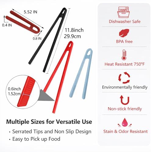 Silicone Trivet Tongs, 4 Pcs, 11.8In & 5.51In