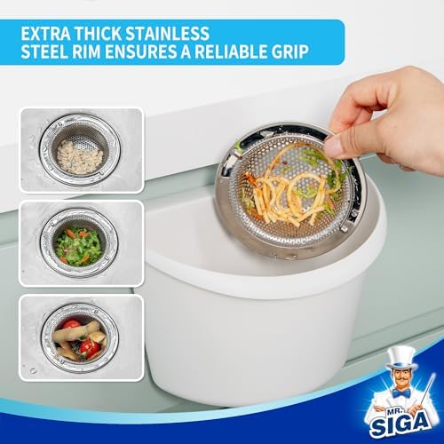 MR.SIGA Stainless Steel Kitchen Sink Strainer, 2 Pack