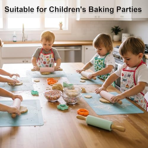 10-Pack 9" Kids Silicone Rolling Pins for Baking & Play