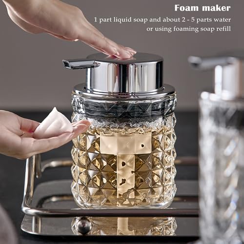 CICUFY Foaming Hand Soap Dispenser, Glass Foam Soap Dispenser or