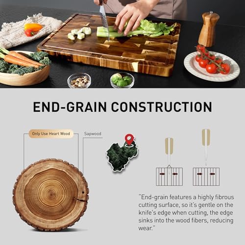 Large Acacia Wood End Grain Cutting Board