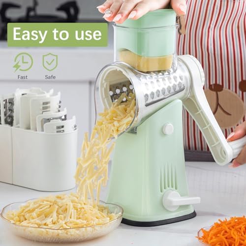 5 in 1 Rotary Cheese Grater with Handle