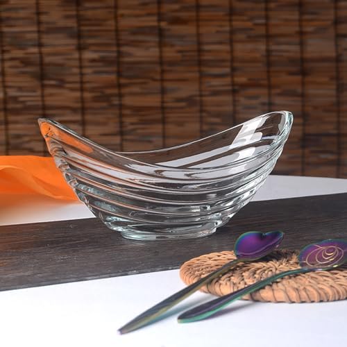 Oval Glass Salad Bowl, Glass Mixing Bowl, Suitable for Pasta, Fruits