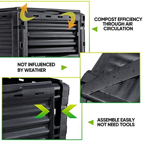 Large Outdoor Garden Compost Bin, 80 Gallon