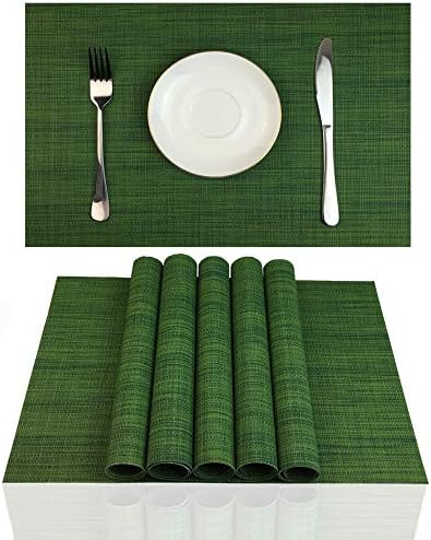 Placemats Set of 6 for Dining Table Stain Resistant Washable PVC