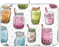 OTVEE Boba Beverage Art Dish Drying Mat for Kitchen Counter Absorbent