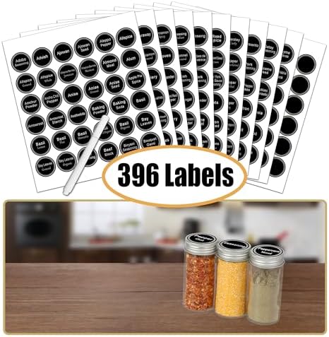 SWOMMOLY 3 Tier Spice Rack Organizer with 24 Empty Round Spice Jars