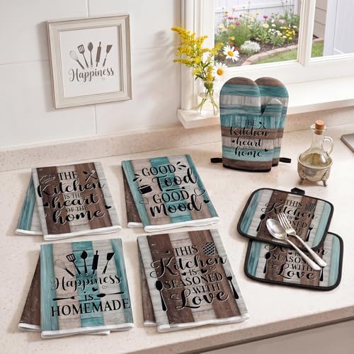 Britimes Kitchen Decor Sets, 13 Pack, Farmhouse Teal Turquoise