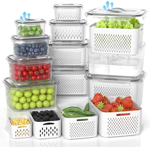 damynuo 10 Pack Fruit Storage Containers with Colander