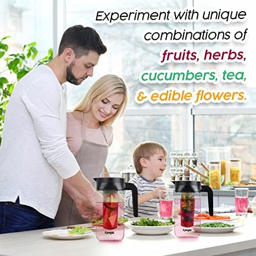 Small Glass Fruit Infuser Water Pitcher – 36 oz Borosilicate Glass