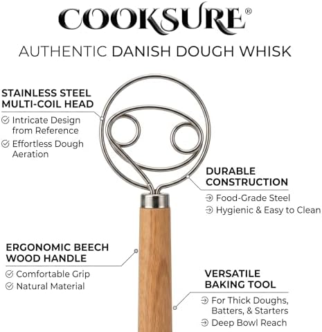 2Pcs Danish Dough Whisk & Bread Lame for Sourdough Bread – Wooden