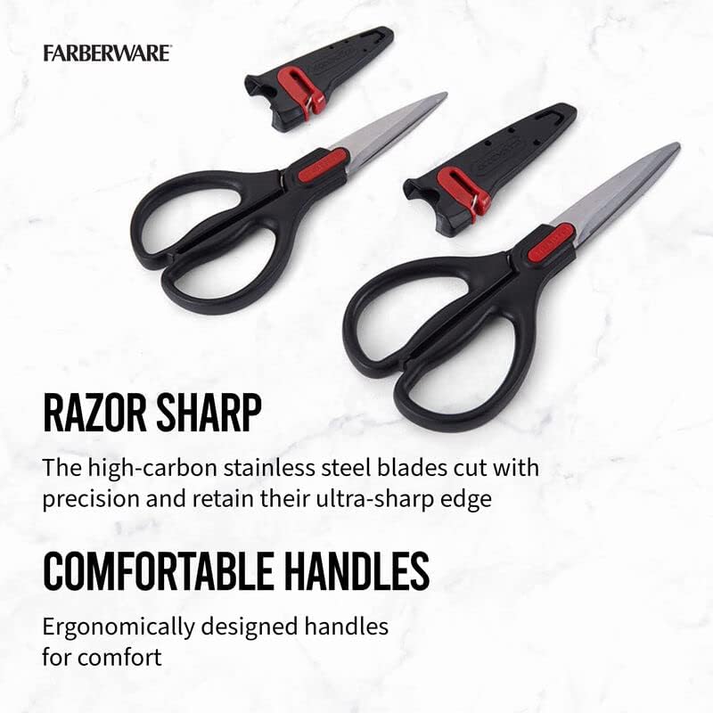Farberware EdgeKeeper Kitchen Shears Set, 2-Piece, Self-Sharpening