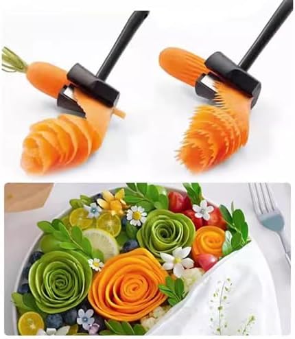 Carrot Curler and Peeler, Stainless Steel, Black