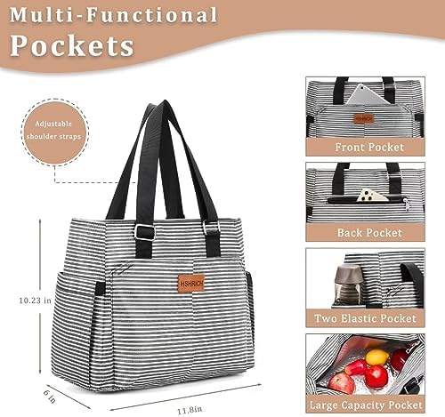 HSHRICH Insulated Lunch Bag Women - Large Tote Lunch Box For Work