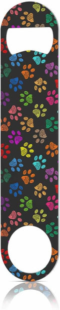 Colorful Paw Prints Stainless Steel Bottle Opener Hand Drawn Cat Dog Foot by TASDANA