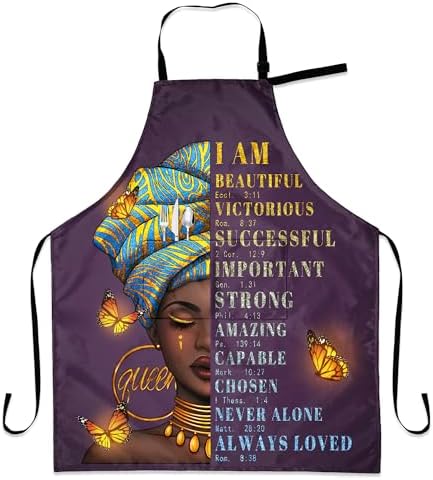 Aprons For Women With Pockets African Art Apron Black Girl Kitchen