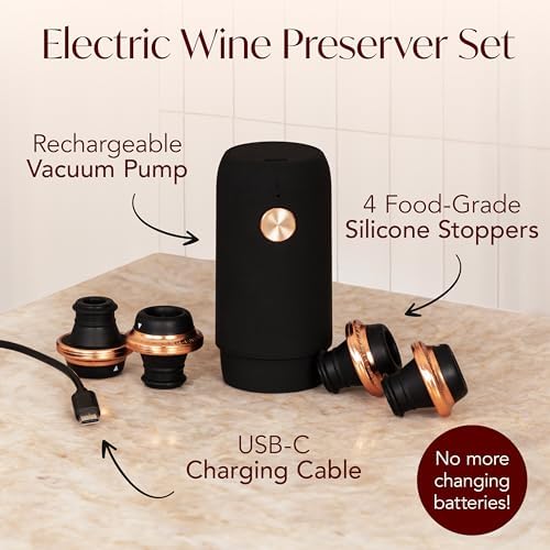 Electric Wine Preserver - Rechargeable Vacuum Saver With Airtight Seal