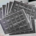 Orii Black Rectangular 160 Spice Labels Stickers for Spice Jars