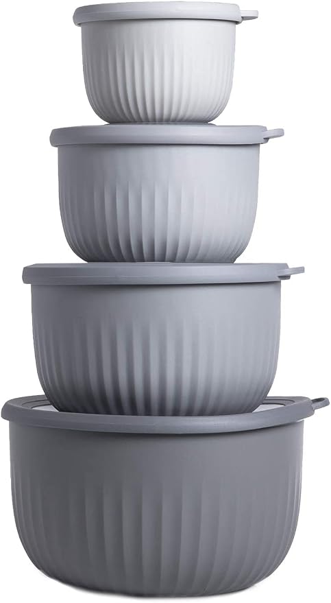 COOK WITH COLOR Prep Bowls with Lids- Wide and Deep Nesting Plastic Small by CookwithColor