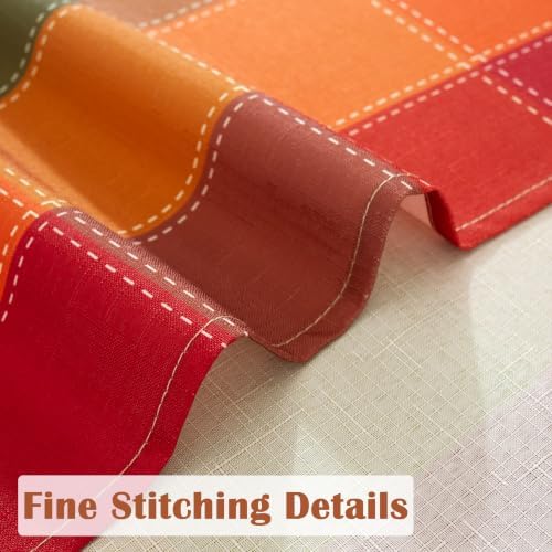 Honellaty Fall Plaid Tablecloth for Rectangular Tables, 60 x 84 Inch