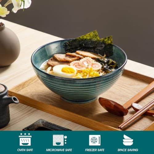 vancasso 45 oz Large Ramen Bowls Set of 2, Japanese Ceramic Noodle