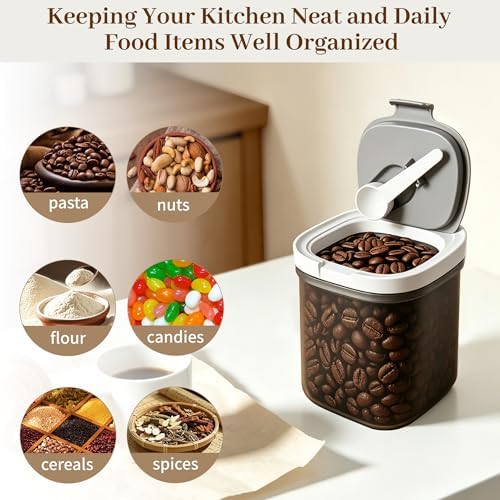 Airtight Coffee Storage Canister Container 15 oz with Magnetic Scoop