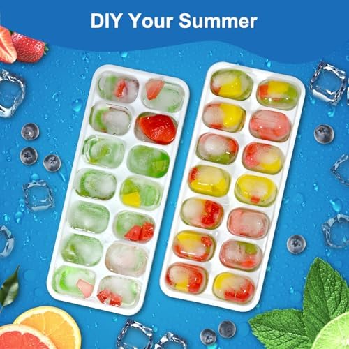 Ice Cube Tray, Ice Cube Trays for Freezer 4 Pack with Lids, Ice Tray