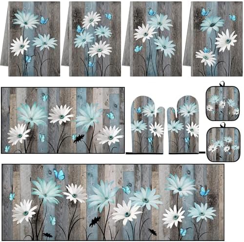 10 Pack Kitchen Decor and Accessories Set, Floral Rustic