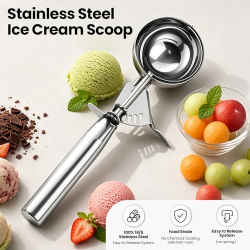 Ice Cream Scoop with Trigger, Small Size Cookie Scoop for Baking-5.25