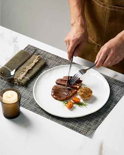 Famiware Porcelain Dinnerware Set for 6, 24-Piece, Polar White