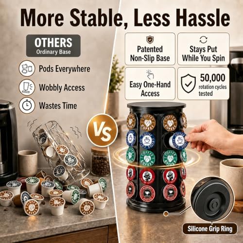 K Cup Coffee Pod Holder Carousel, 40 Pods