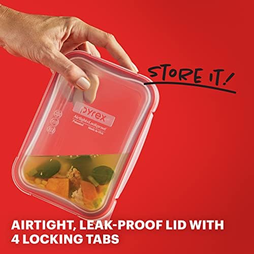 Pyrex Freshlock Glass Food Storage Container, 8 Cup, 2 Pack