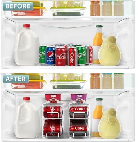 Sorbus Soda Can Dispenser Rack, 12 Cans, White