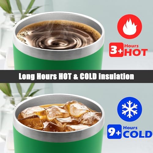 20oz Tumbler Insulated Coffee Tumblers with Lid Stainless Steel Green