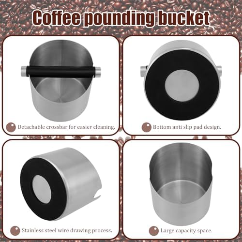 Coffee Knock Box Stainless Steel Espresso Knock Box with Removable