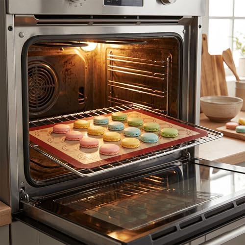 4 Pcs Macaron Silicone Baking Mats, Reusable Silicone Baking Mat