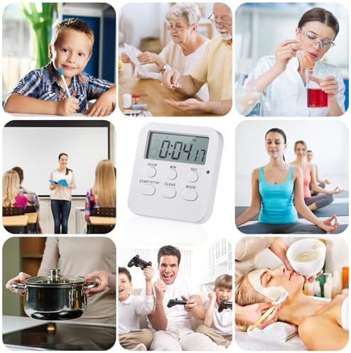 Weewooday 12 Pcs Digital Kitchen Timers, White