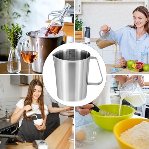 QWORK 304 Stainless Steel Measuring Cup 48 OZ with OZ/ML Graduations