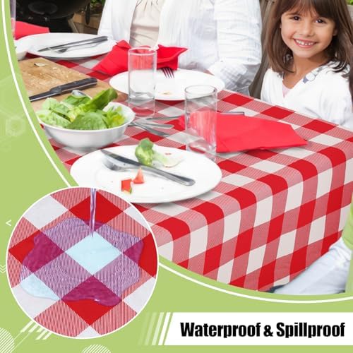 Smiry Christmas Table Cloth, Flannel Backed Vinyl Tablecloth, 60"x84"