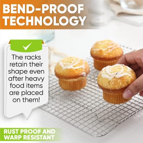 Spring Chef 8.5" x 12" Stainless Steel Cooling Rack for Baking, Set of