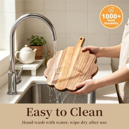 Acacia Wood Scalloped Cutting Boards Set of 2 - Decorative Wooden